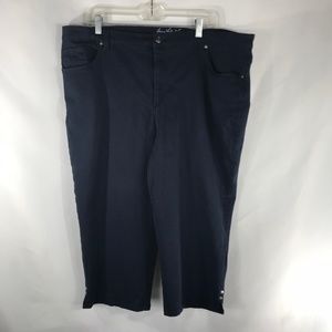GLORIA VANDERBILT SIZE 20W NAVY BLUE DENIM CAPRI